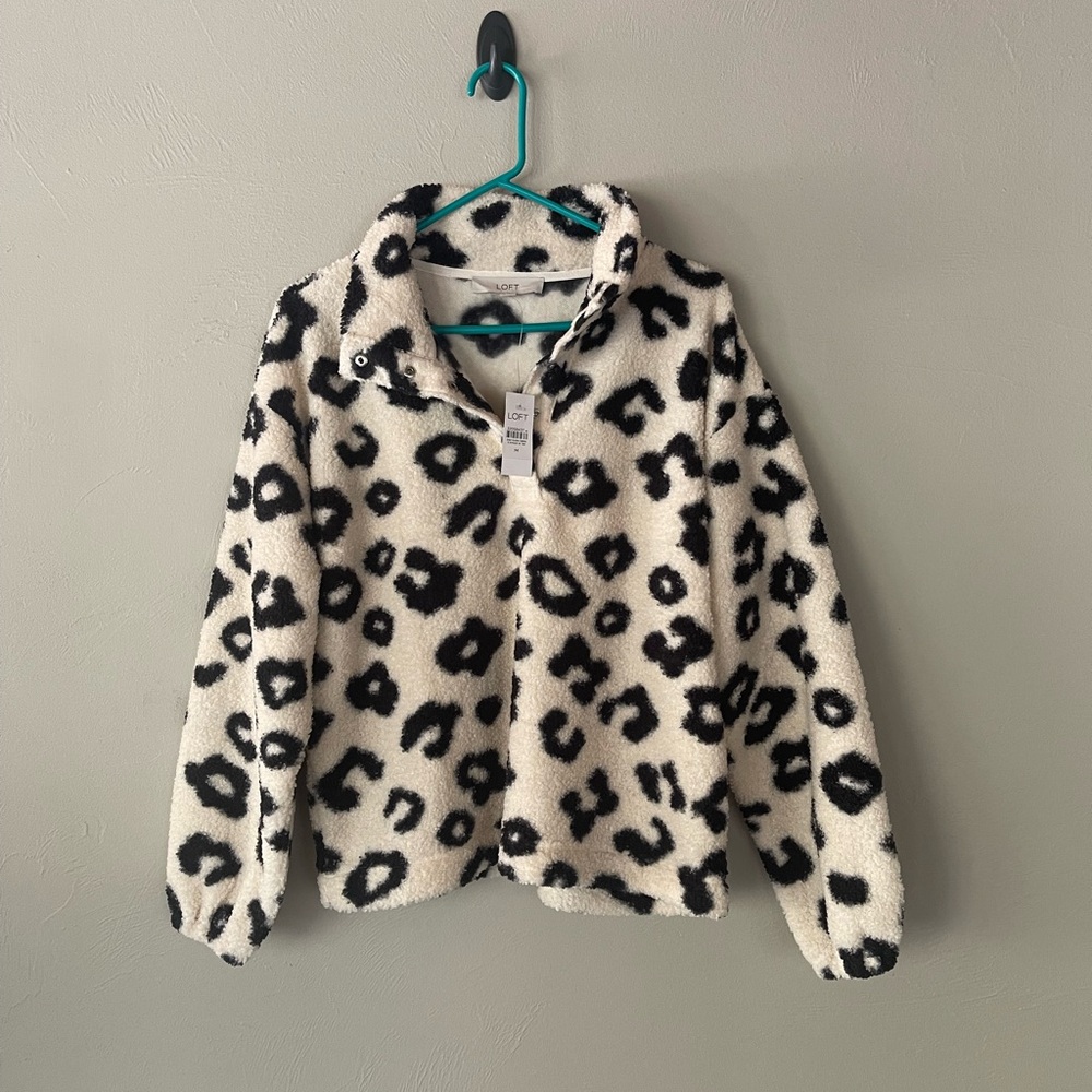 LOFT Women’s Fleece Sherpa pullover medium NWT